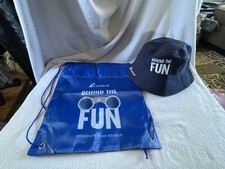 Carnival Behind The Fun Blue Embroidered Bucket Hat & Adjustable Backpack