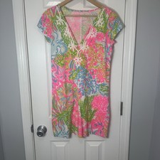 Lilly Pulitzer Lovers Coral Brewster Shirt Dress size Small S EUC