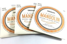 D'Addario Mandolin Strings 3 Sets EJ67 Medium Loop End