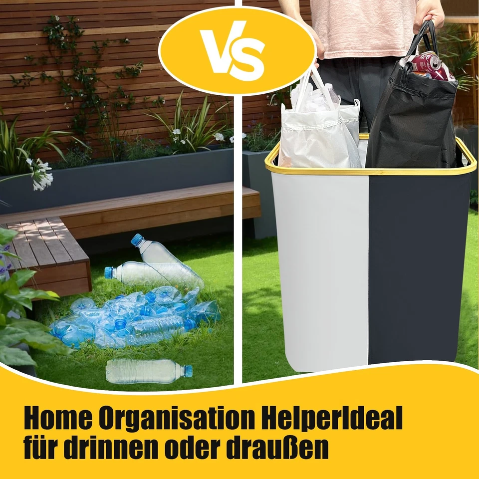 140L Pfandflaschen Aufbewahrung Tragetasche Recycling Sammelbehälter Schwarz - Bild 3 von 4