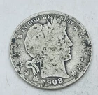 1908 Barber Half Dollar Coin Circulated/Ungraded