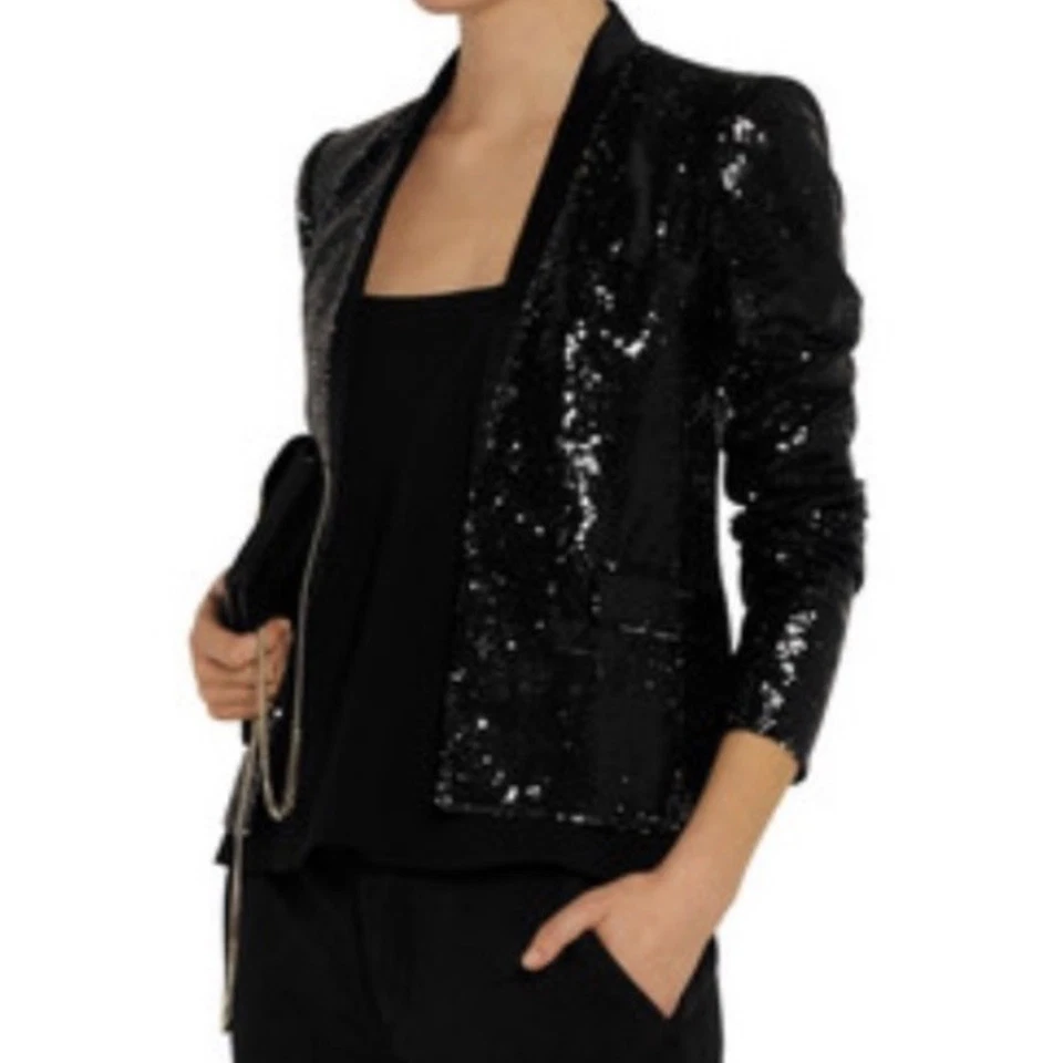 Maje Eyeliner Sequined Blazer size 36/Small - Image 2 of 4