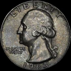 1963 Silver Washington Quarter - Choice Gem BU - Color - Toned - Lustrous