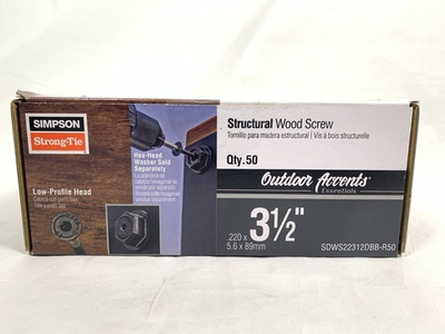 #ad Simpson Strong Tie 3 1 2 Inch Structural Wood Screws SDWS22312DBB R50 $39.95
