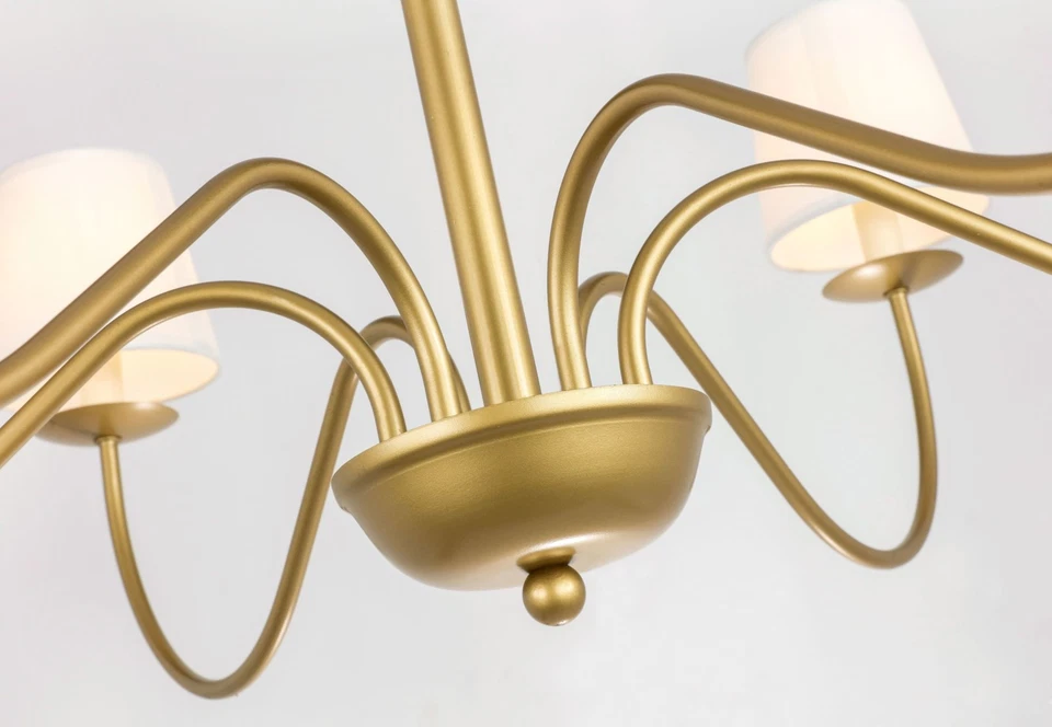 Elegante Lámpara Iluminación LD6103D37 Latón Eclipse 6 Luces 37"W Foto 2 de 4