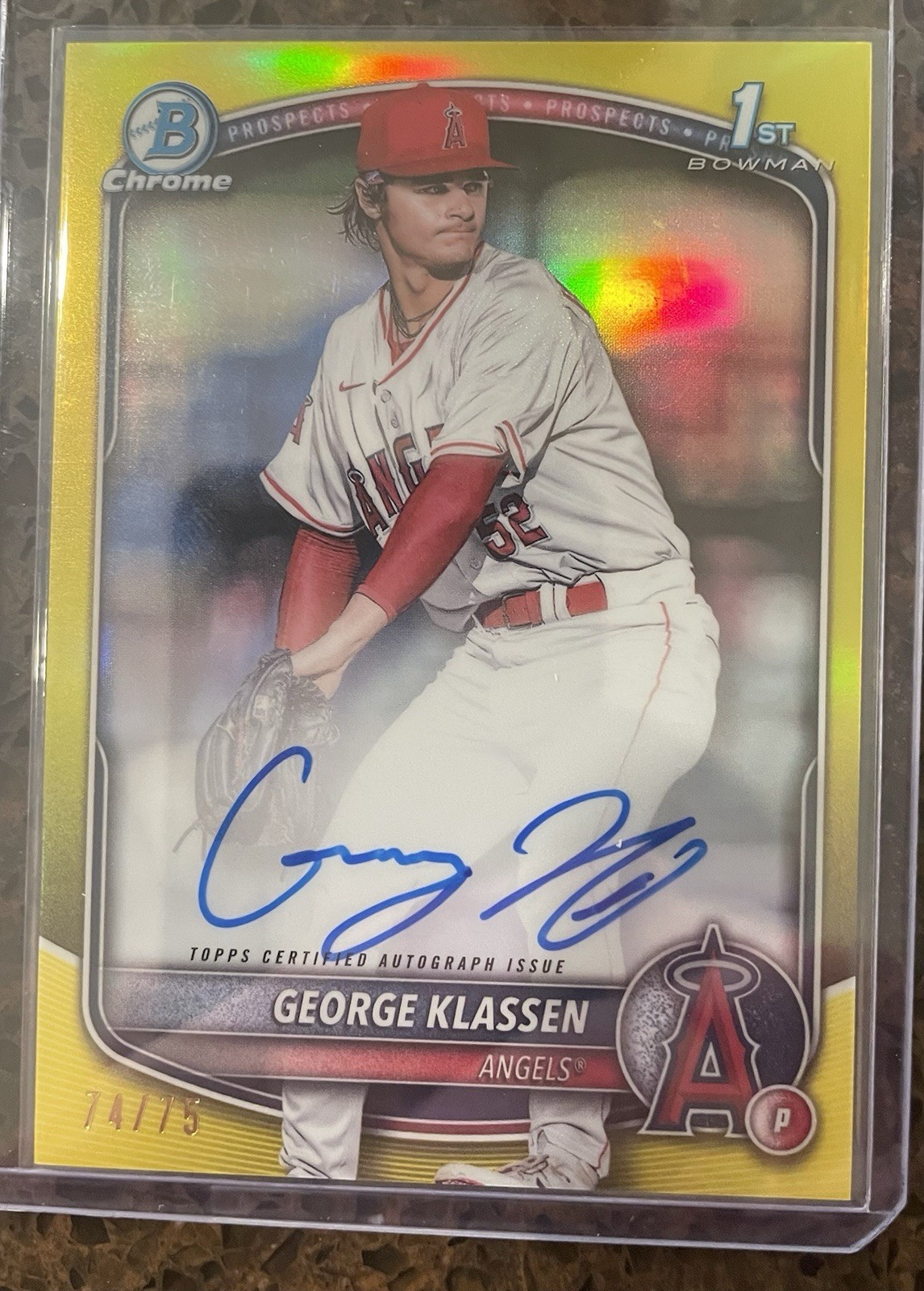 2025 Bowman Chrome Prospects Auto George Klassen #CPA-GK Yellow Refractor /75 🔥