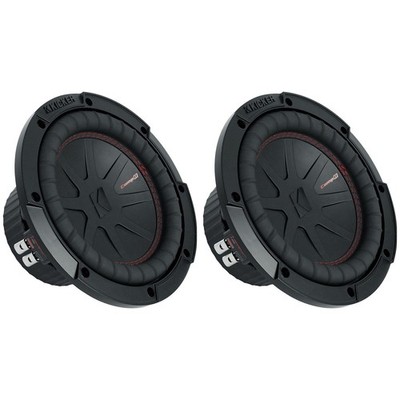 (2) KICKER 48CWR84 CompR 600 Watt 8'' Subwoofers DVC 4-ohm Car Subs CWR8-4 COMPR8