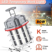 LED Temporary Work Light 80W (Equiv.320W) 5000K Jobsite Constraction Lighting