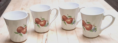 HTF Set of 4 Corelle Coordinates Stoneware CHUTNEY 4.5'' Large Mugs 12 Ounce