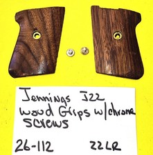 Jennings J22 Gun Parts Wood Grip Set W Screws Old Style Safety Item 26-112