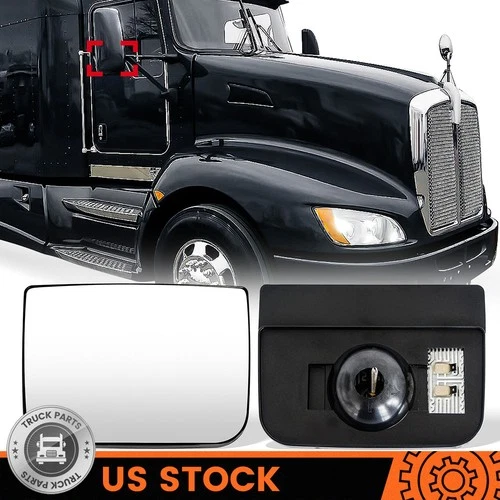 Lower Mirror Glass w/Defrost Heat For Kenworth T660 T600 T800 Peterbilt 387