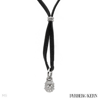 DYRBERG/KERN of DENMARK! Manosa Collection Necklace W/Genuine Crystals & Leather