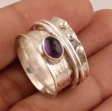 Amethyst Ring Handmade 925 Sterling Silver Spinner Lovely Ring All Size SR386