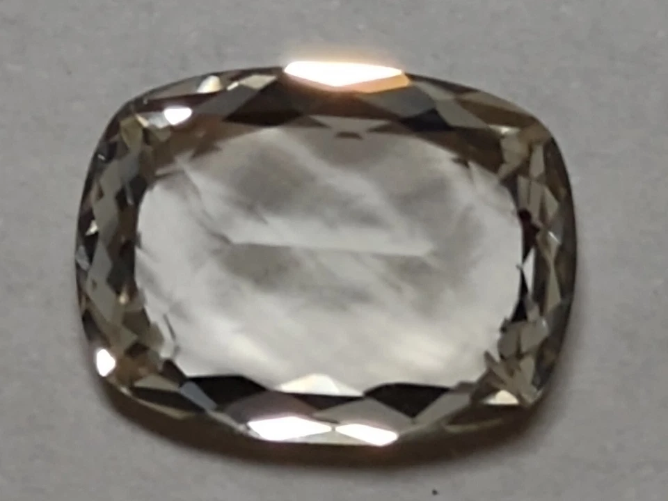 ¡Eléctrico! Topacio champán brasileño VVS 12ct 16x12x7,3 mm corte cojín natural U/H Foto 2 de 3