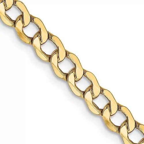 10K Solid Yellow Gold 3-5mm Curb Link Chain Necklace - Bild 10 von 18