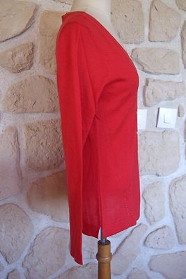 Gilet Tomate Rouge Neuf Avec étiquette - Taille M - Crossways (soie & Cachemire) - Prix Neuf 209€