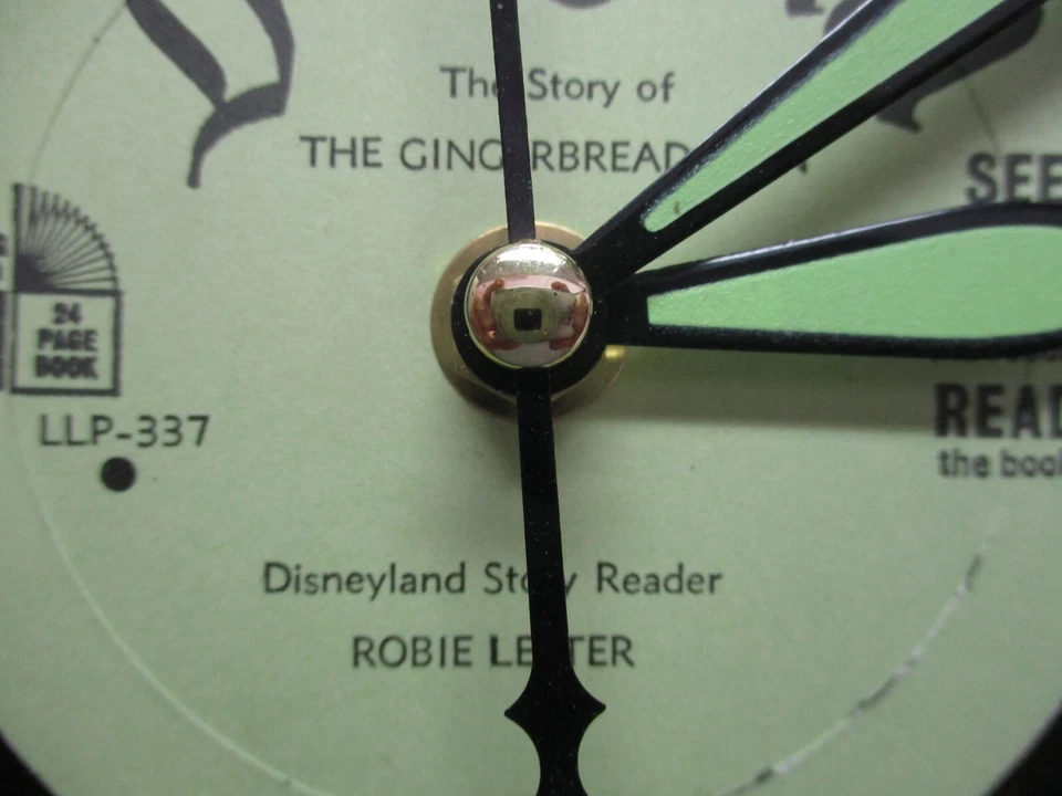 Reloj Dormitorio Infantil Disney Record Funky Manos Verdes Gingerbread Man 1969 7" De Colección Foto 4 de 4