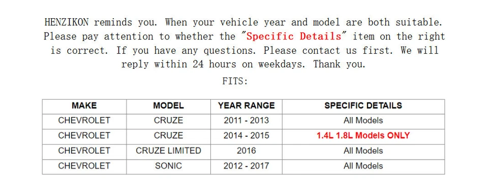 Pastillas de freno delanteras de cerámica para Chevrolet Sonic 2012-2015 2016 2017 1,4 L 1,6 L 1,8 L Foto 2 de 4