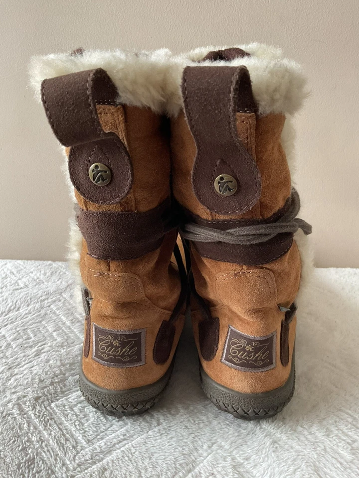 CUSHE real suede ladies chestnut fur lined slouchy boot size 6/39 WATERPROOF - Image 4 of 4