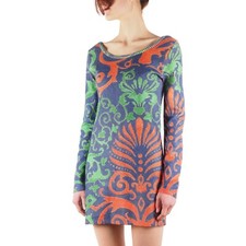 Gianni Versace Women's Wool Cashmere Patterned Short Knit Mini Dress size 40