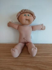 VTG Cabbage Patch Doll HM1 Blonde Hair Green Eyes Blue Signature Coleco 1983 