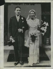 1933 Press Photo Curel-Sylvestre Married to Paul Rene de Magnan in Paris, France