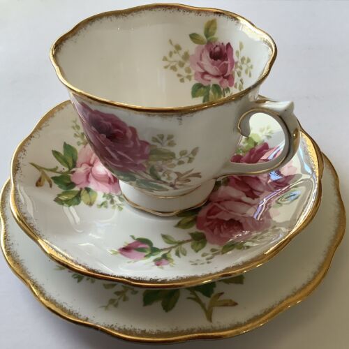 Royal Albert “American Beauty” Tea Cup Saucer And Side Plate - Picture 1 of 8