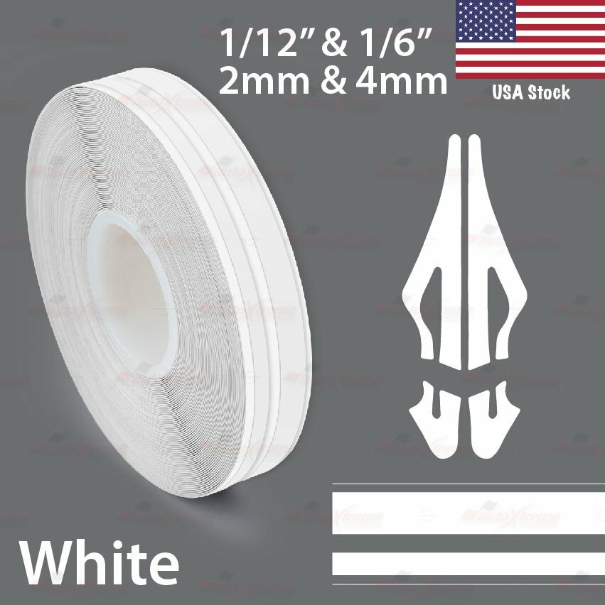 Vinyl Pinstriping Tape - 1/2" (12mm) Wide, 32ft Roll, Self-Adhesive Decal For Cars & DIY