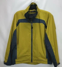 Suncruz Mens Waterproof Jacket Size Medium Green Full Zip Lightweight Rain Coat