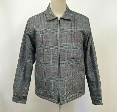 Obey Men's Shirt Jacket Menace Black/White/Red Size M NWT Shepard Fairey