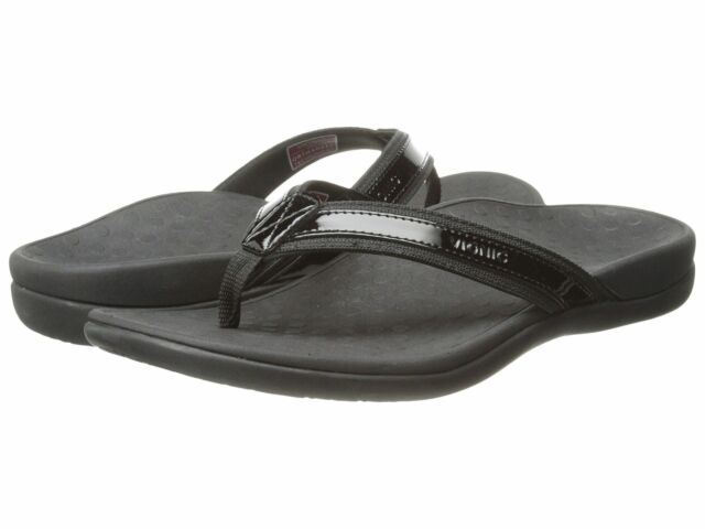 black flip flops with arch support