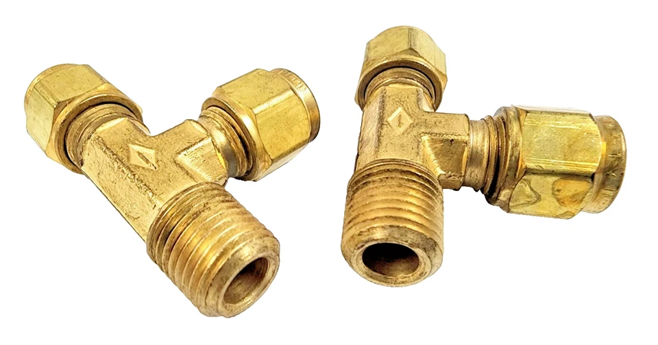 IMPERIAL BRASS MALE RUN TEES 1/4" MNPT TO 1/4" COMPRESSION (LOT OF 2) - Image 2 of 4