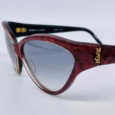 YSL 8404 burgundy marble sunglasses Made in France in the  display picture 1