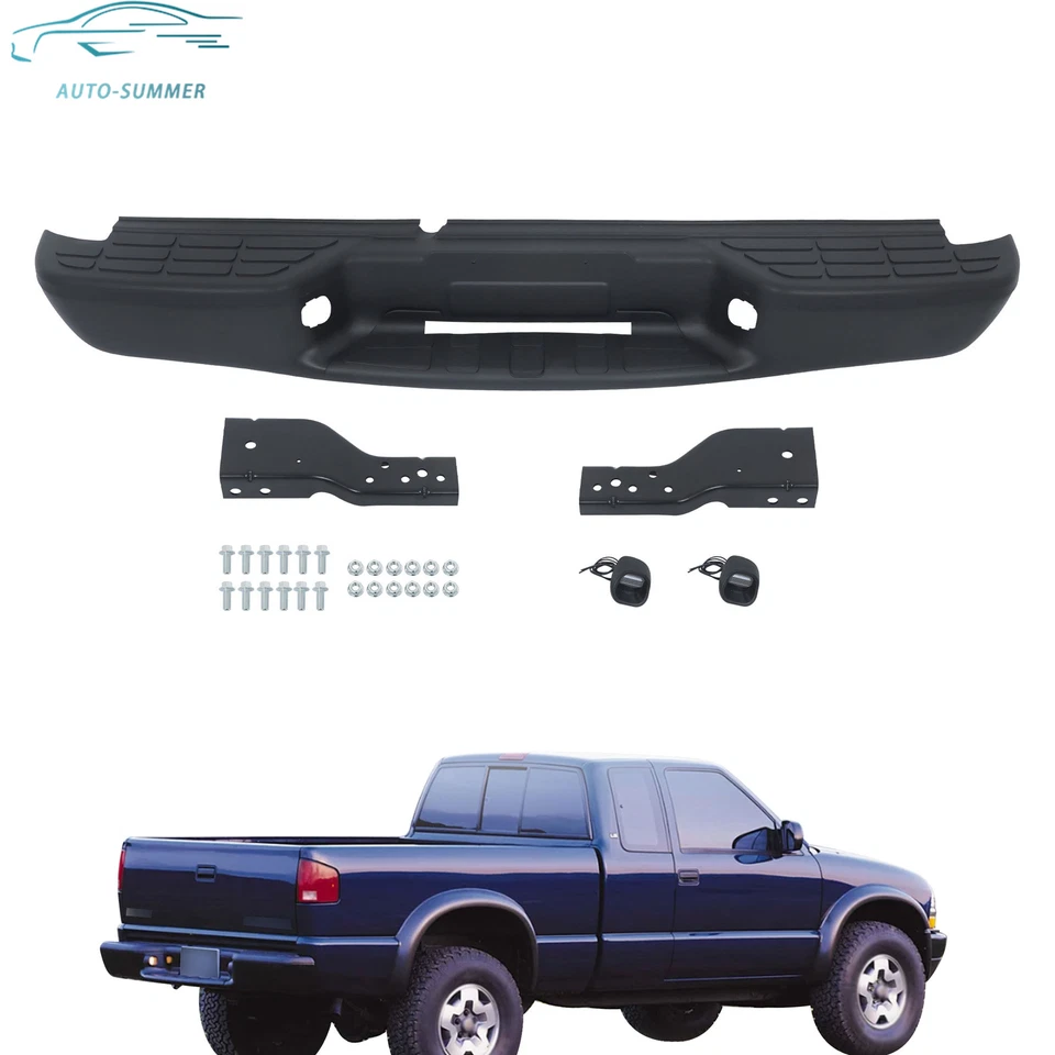 Suit For Chevrolet S10 1998-2004 Powdercoated Black Steel Rear Bumper Assembly Foto 3 de 4