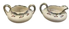 Singing River Original Sugar And Creamer Beautiful Ceramic Vintage Countryside