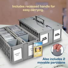 BCW Graded Card Bin 2 Row Gray Long Term Storage Box Hold PSA BGS SGC CSG Slabs