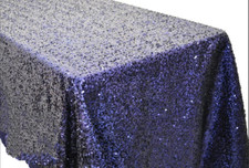 Sequin Rectangular Tablecloth Sequin Taffeta Fabric Sequin Table Cover - BLUE