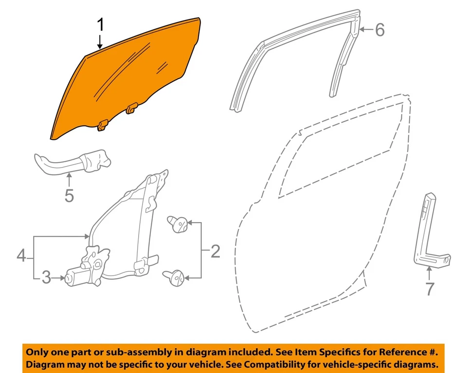 Puerta trasera izquierda cristal OEM 2000 2001 2002 2003 2004 2005 Chevrolet Impala Foto 3 de 4