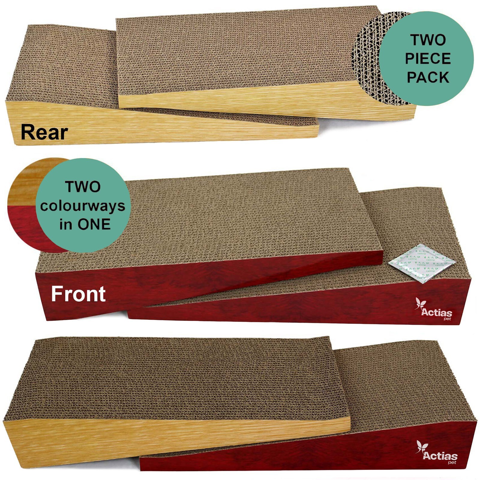 Cat Kitten Cardboard Corrugated Scratcher Scratching Pad Sofa Bed Board Mat 2pcs