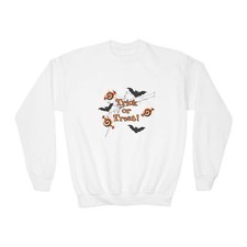 Trick or treat Halloween Youth Crewneck Sweatshirt