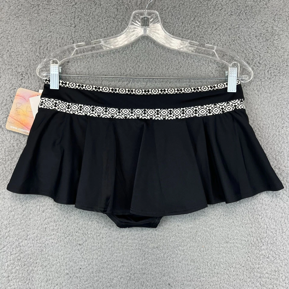 New Woman's Coco Rave Bra Sized Black Bikini Skirt Swimsuit Bottom size M - Image 2 of 4