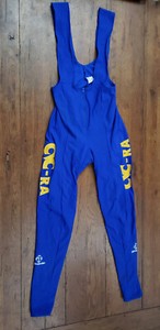 Alexander Mens XL Cycling Bibtights Vintage Italy 27" 15.5" Thermal Fleece Blue