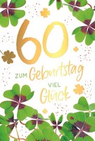 60. Geburtstag Viel GlüCk GlüCksklee GlüCkwunschkarte Mit Umschlag