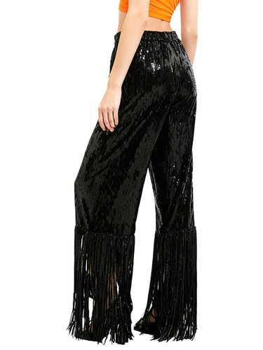 Damen Hose Tanz Kostüm Show Gummizug Hose Performance weites Bein Mode - Bild 10 von 27