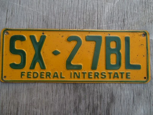 1988 South Australia Federal Interstate extended weight SX-27BL license plate