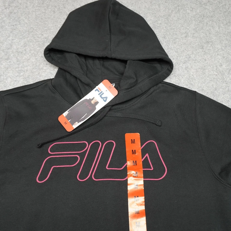 FILA Sudadera con Capucha Mujer Negra Mediana Algodón Pullover Sudadera Foto 3 de 4