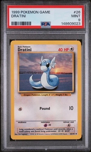 1999 POKEMON GAME #26 DRATINI PSA 9