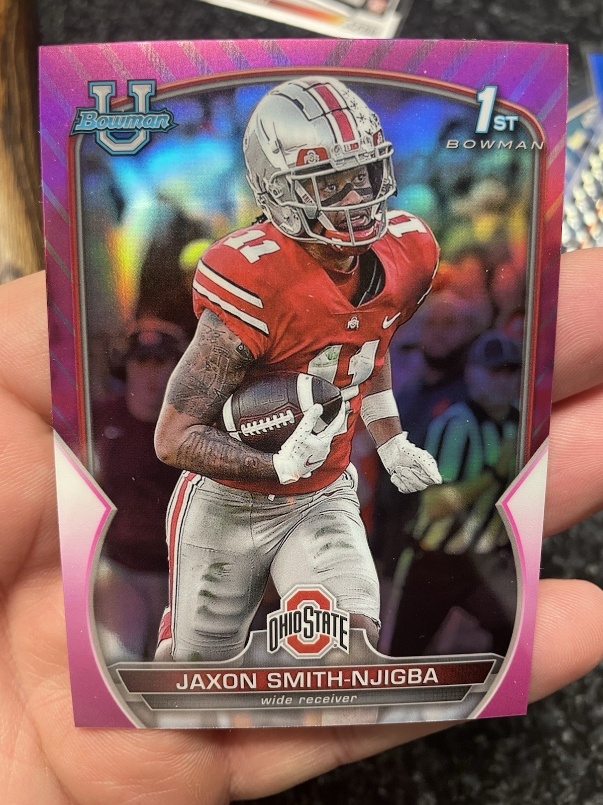 Jaxon Smith-Njigba 2022 Bowman U 1st Chrome Pink Refractor Ohio State #78🔥🏈