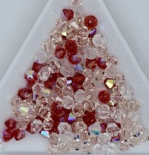 Lot Of 137 Swarovski 4mm Round Faceted Crystal Beads Mix Jewelry Beading