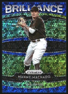 2020 Panini Prizm Brilliance Prizms Blue Donut Circles #9 Manny Machado /199 BB